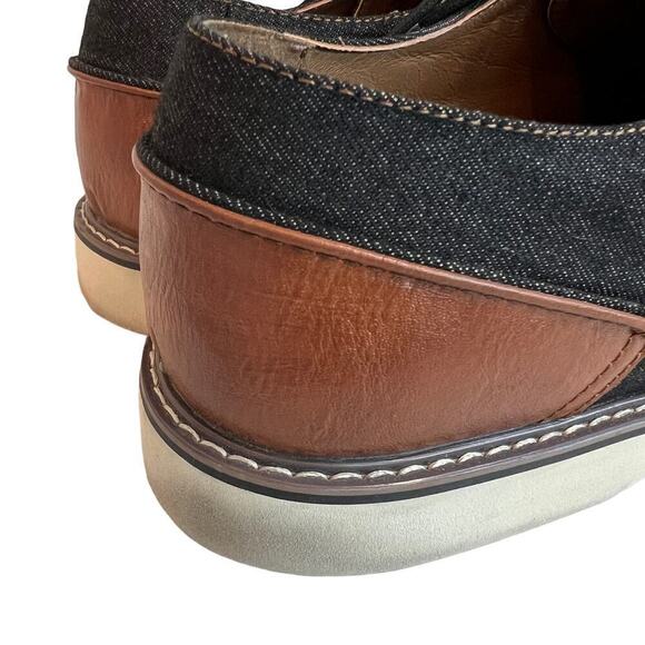 Madden M-Dynamo Black Denim/Leather Oxford Lace Up Derby Shoes Size 12 WM910287